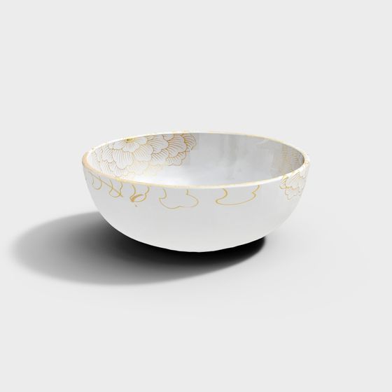 Golden Bloom Bowl 3D model