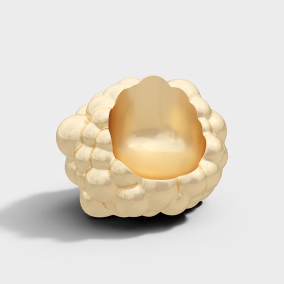 Exquisite Low-Poly Golden Gem 3D Model
