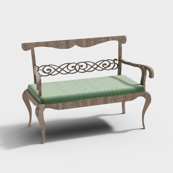 Classic Vintage Armchair 3D Model for Creative Spaces