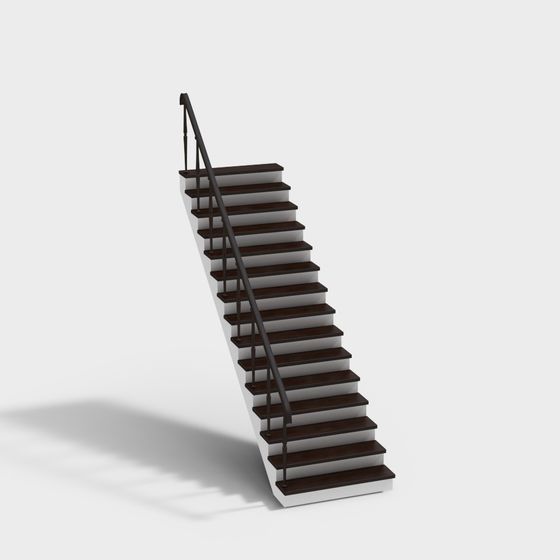 Elegant Low-Polygon Staircase 3D model