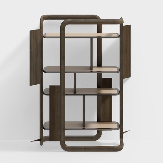 Modern Low-Poly Bookshelf 3D model