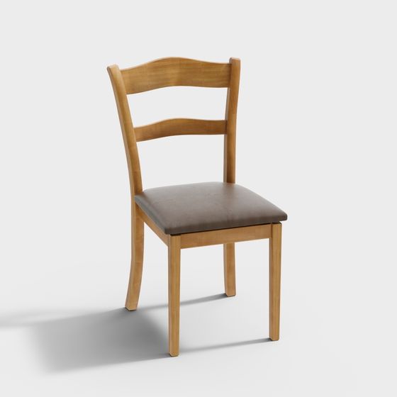 Sophisticated Wooden Chair 3D model for Modern Spaces