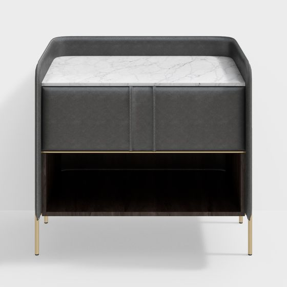 Contemporary Gray Nightstand 3D model