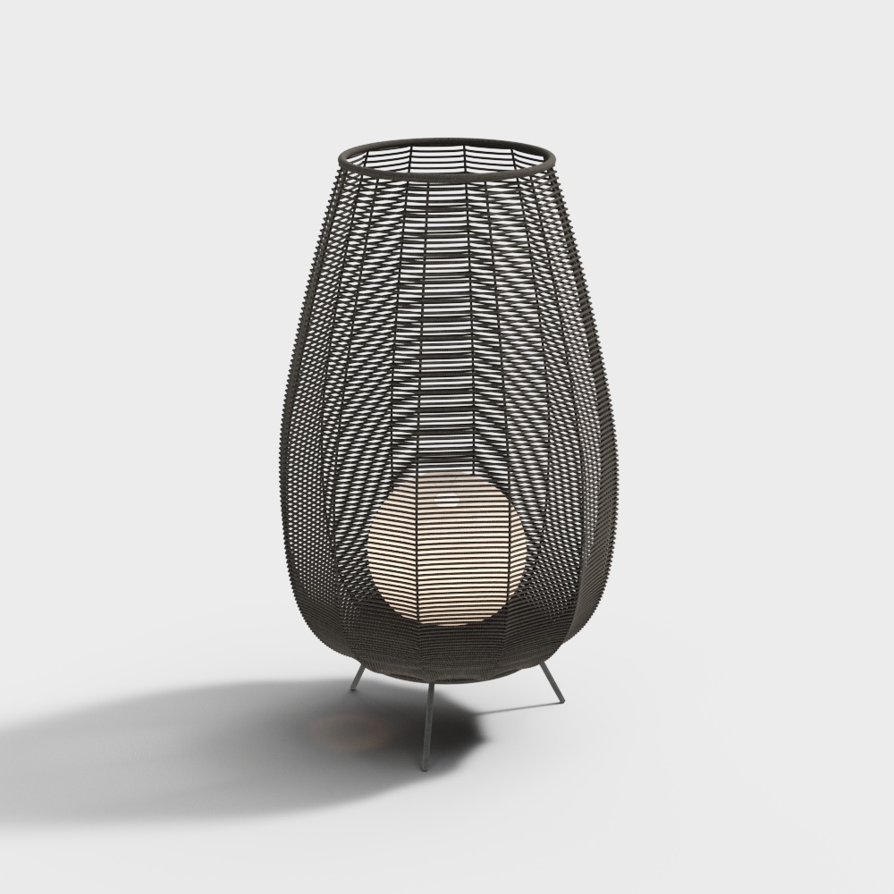 Lampe de sol tissée moderne pour jardin