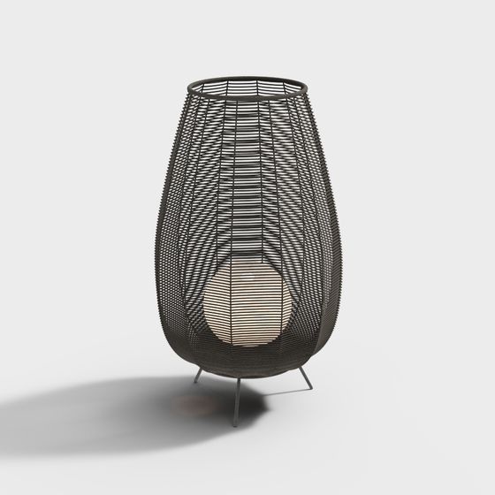 Lampe de sol tissée moderne pour jardin