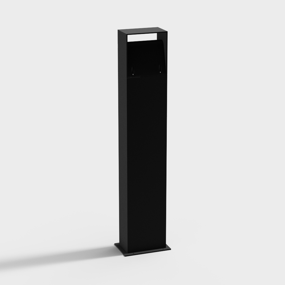 Stylish Low-Poly Trash Bin 3D model