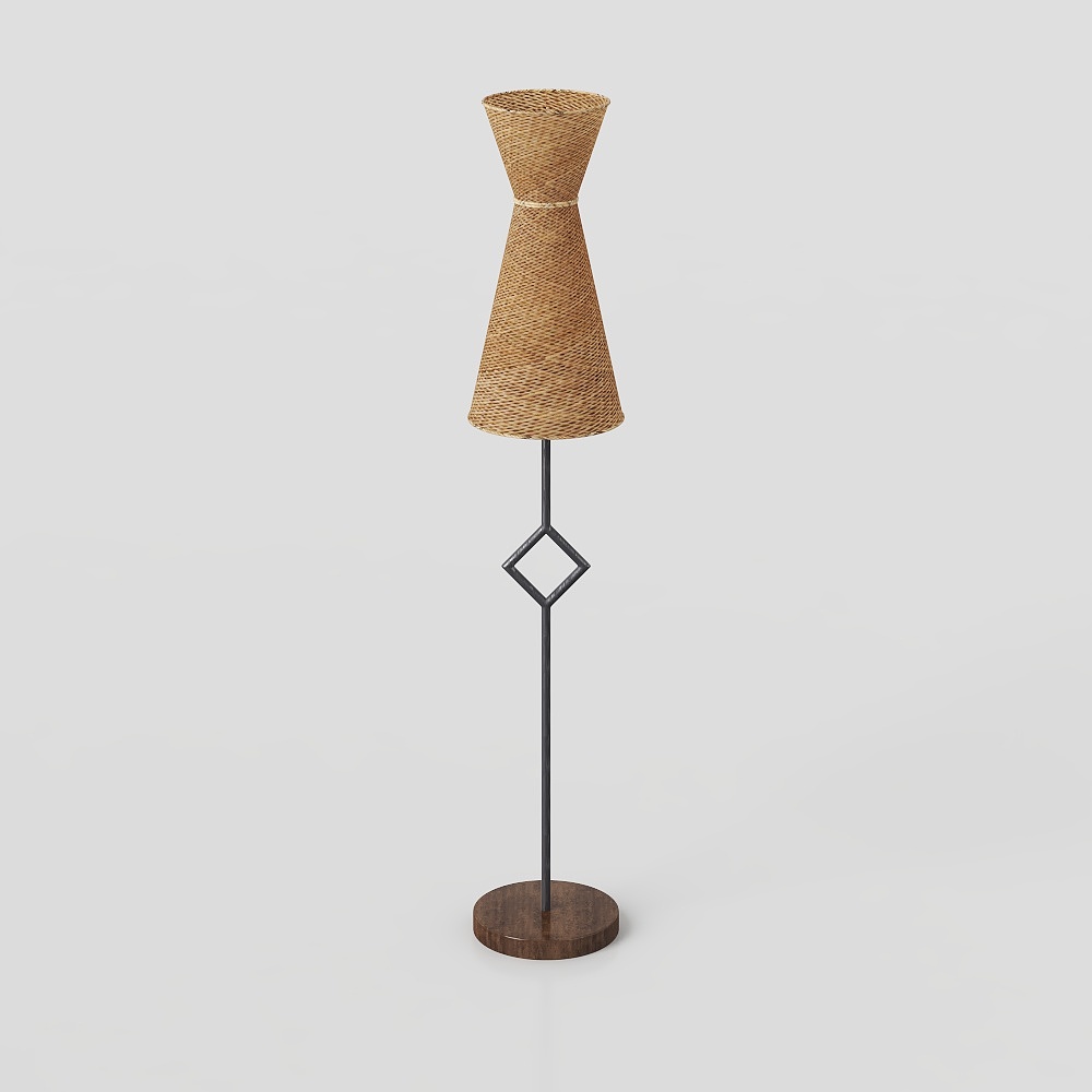 Unique Low-Poly Lamp 3D Model – Woven Shade Design