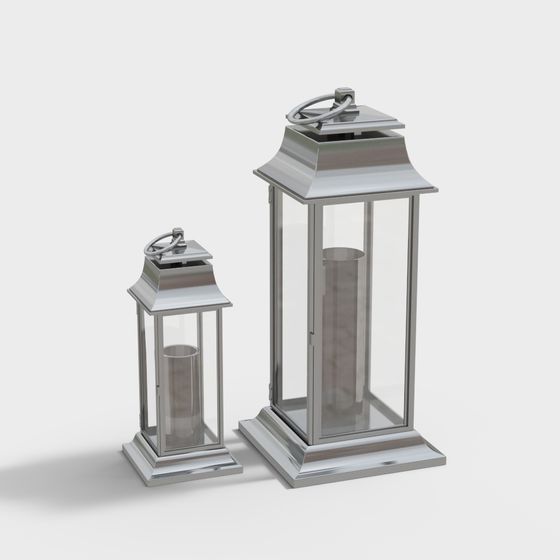 Elegant Low-Poly Candle Holder 3D model