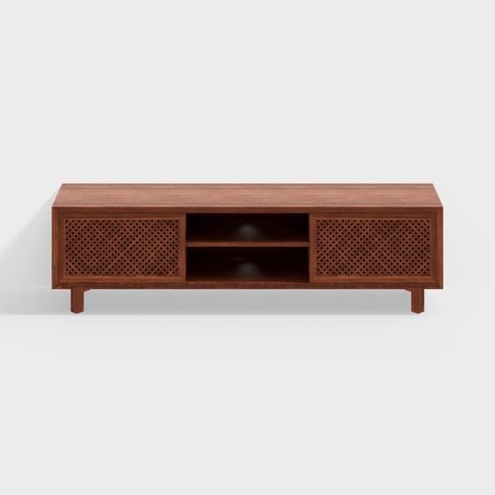 Stylish Minimalist TV Cabinet 3D Model for Modern Interiors