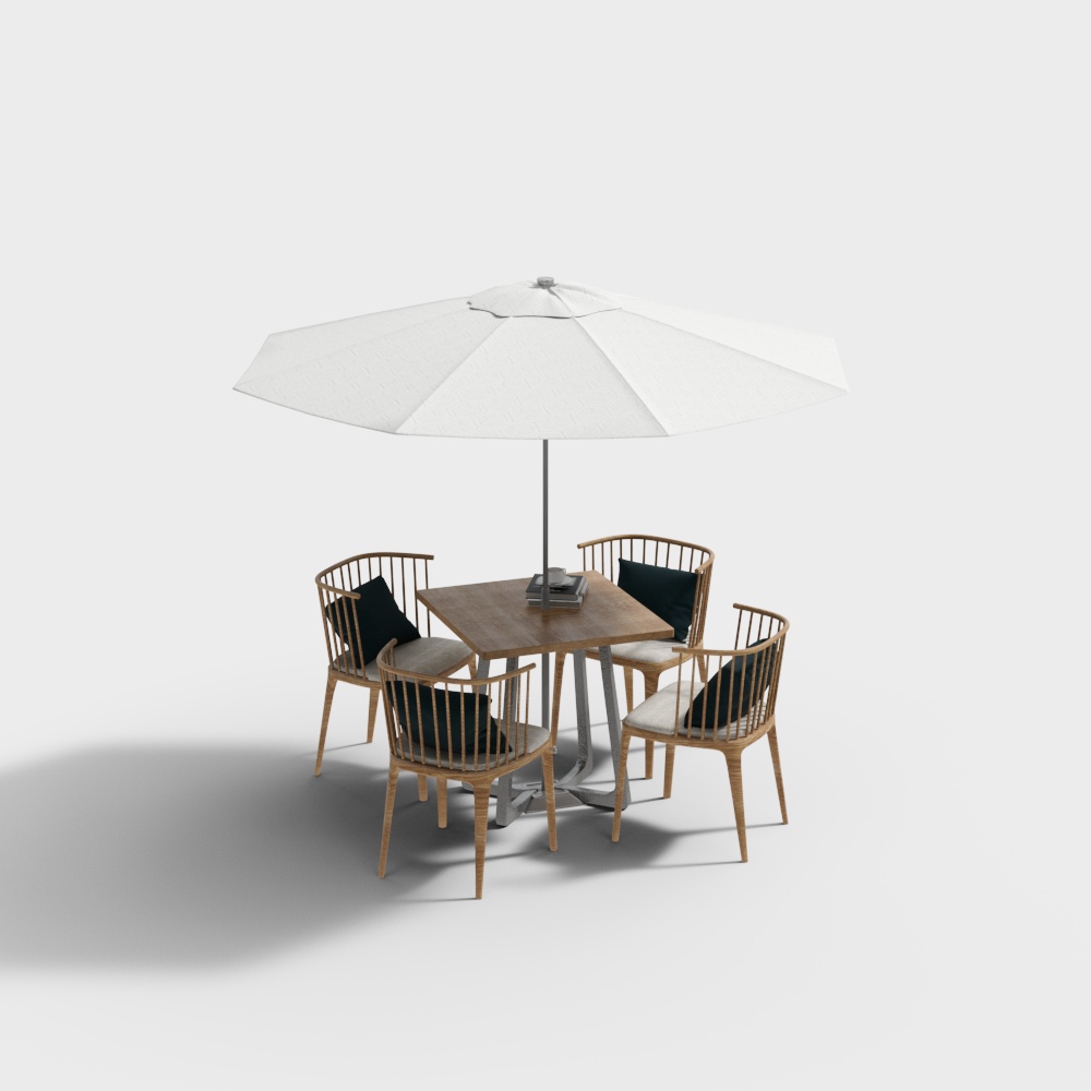 Urban Corner Coffee Table 3D Model – Wood and Metal