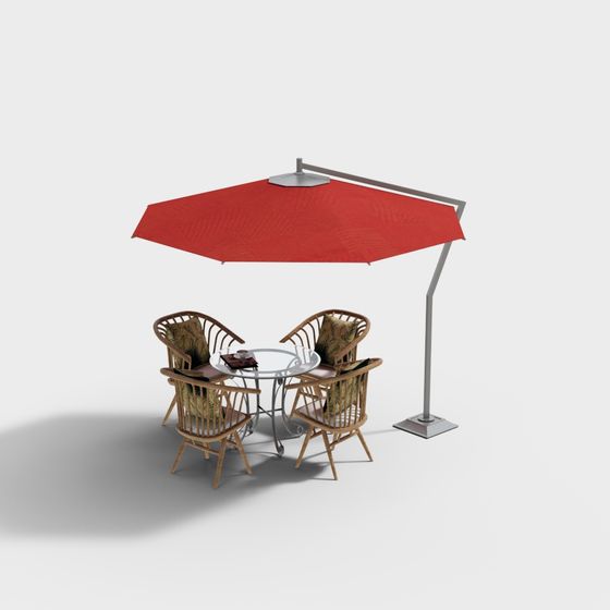 Stylish Outdoor Lounge Area 3D model