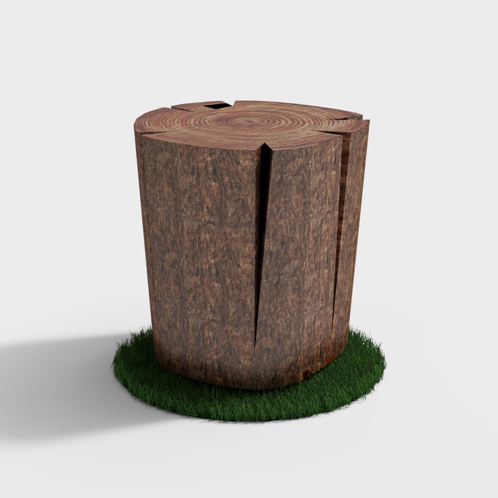 Modern lawn wooden pile floor lamp