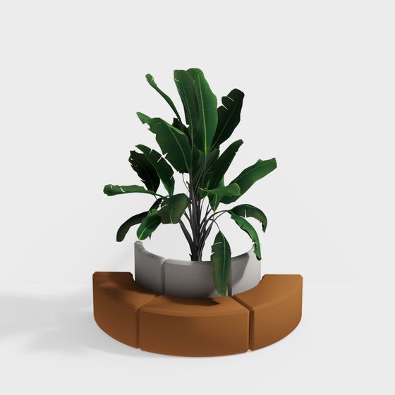 Urban Oasis Low Poly Plant 3D model