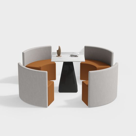 Elegant Round Table and Chair Set 3D model