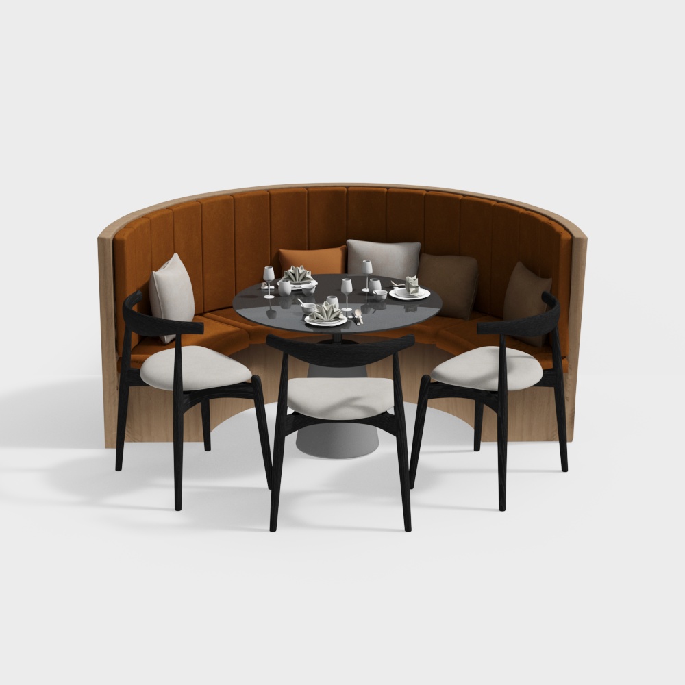 Modern casual sofa booth