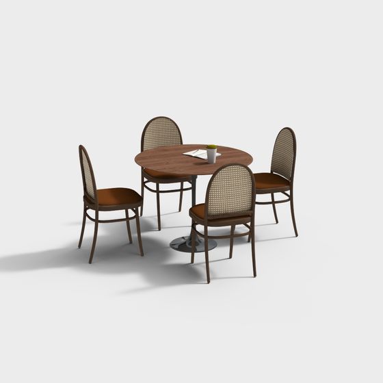 Minimalist Coffee Table and Chair Set 3D model