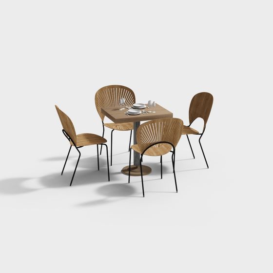 ชุดโต๊ะเก้าอี้ทานข้าวแบบสบายๆสมัยใหม่