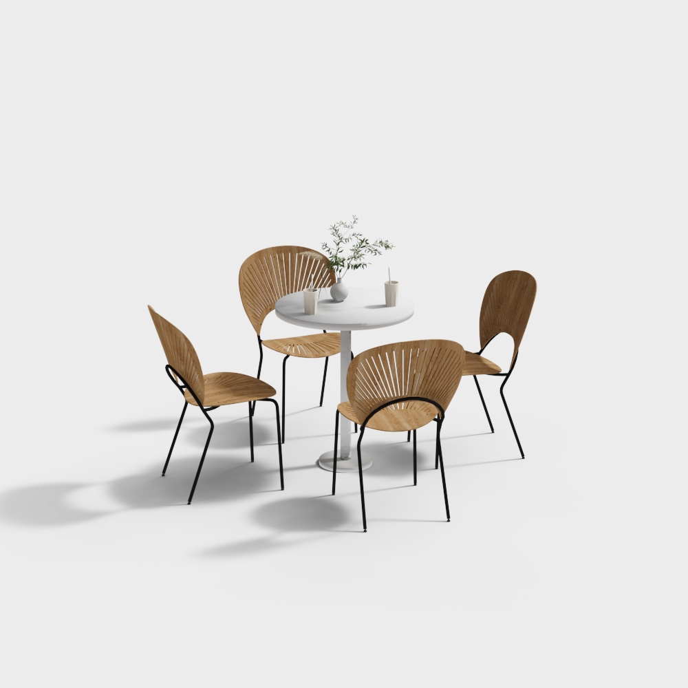 Urban Coffee Table and Chair 3D Model – Minimalist Design
