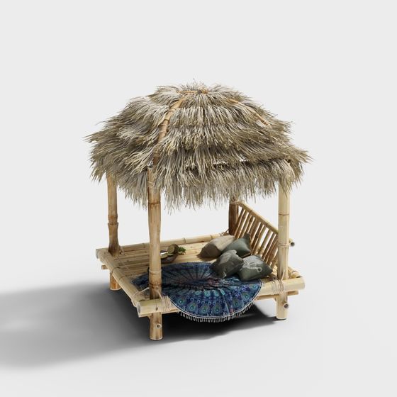 Tropical Bamboo Pavilion 3D model