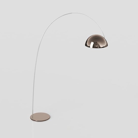 Elegant Curved Floor Lamp 3D model