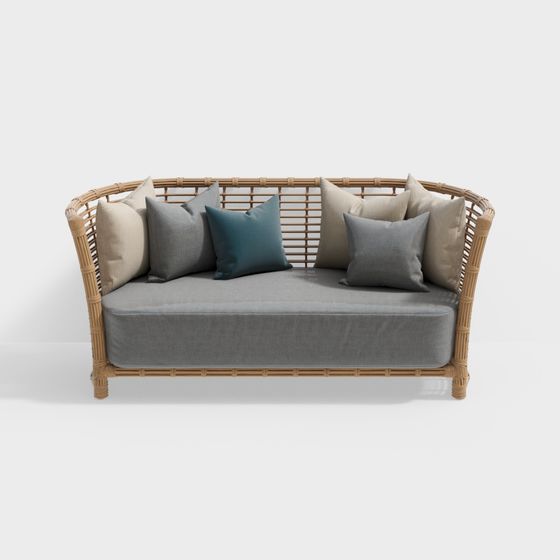 Rattan Daybed 3D model for Modern Home Design