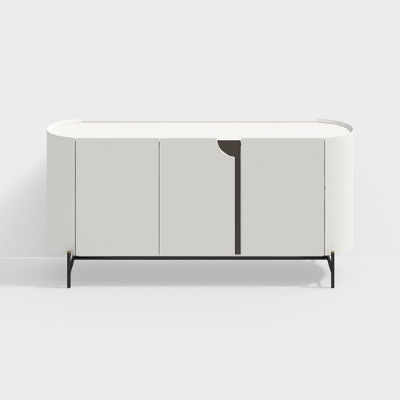 Sleek Streamlined Storage Cabinet 3D model