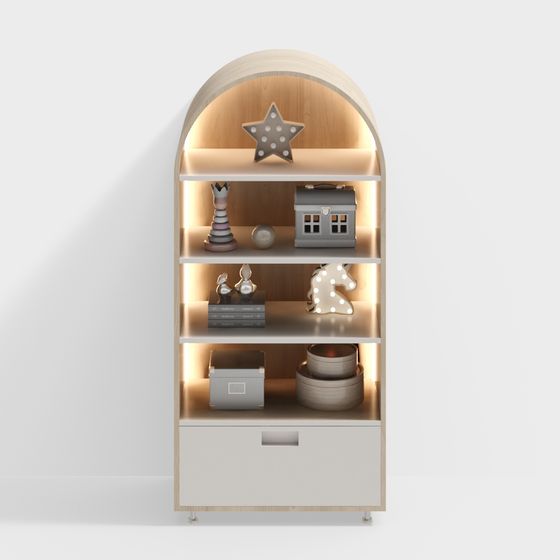 Wooden Bookcase 3D Model for Cozy Spaces