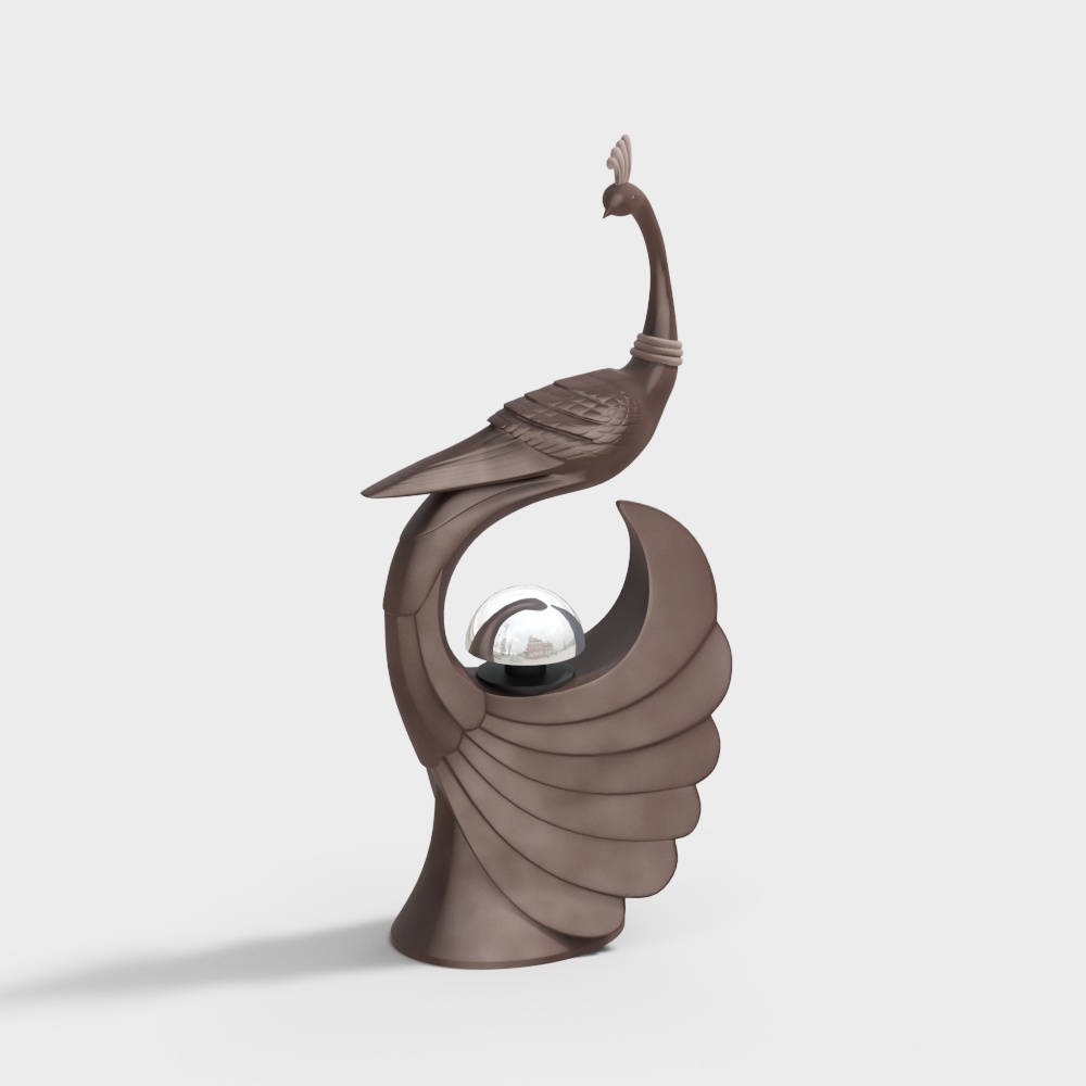 Modern peacock sculpture