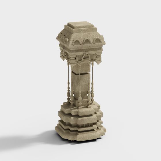 Ancient Castle Pillar 3D Model