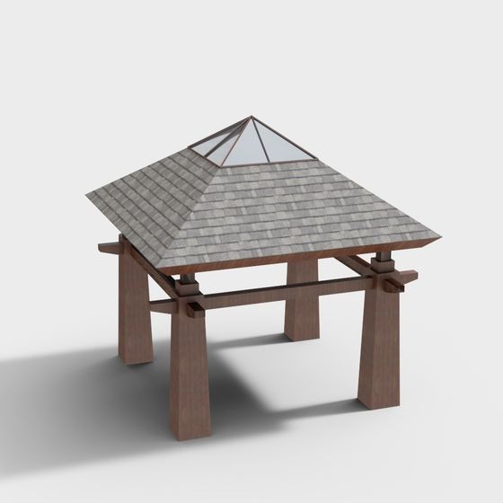 Oriental Wooden Pavilion 3D model