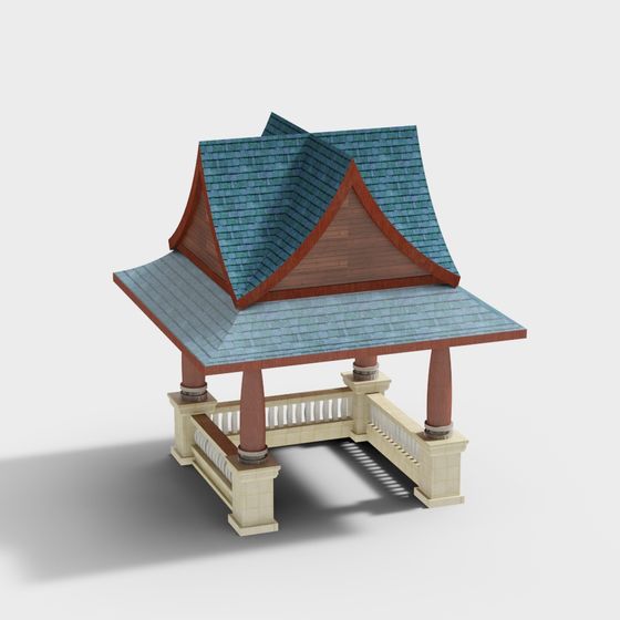 Stylish Low-Polygon Pavilion 3D model for Modern Spaces