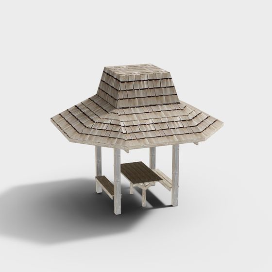 Charming Low Poly Pavilion 3D model for Outdoor Spaces