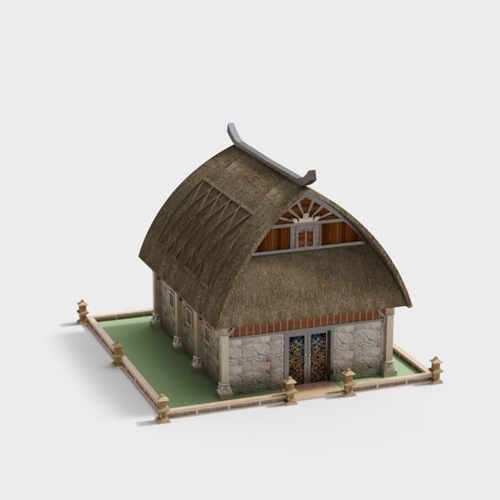 Traditional Thatched Cottage 3D model