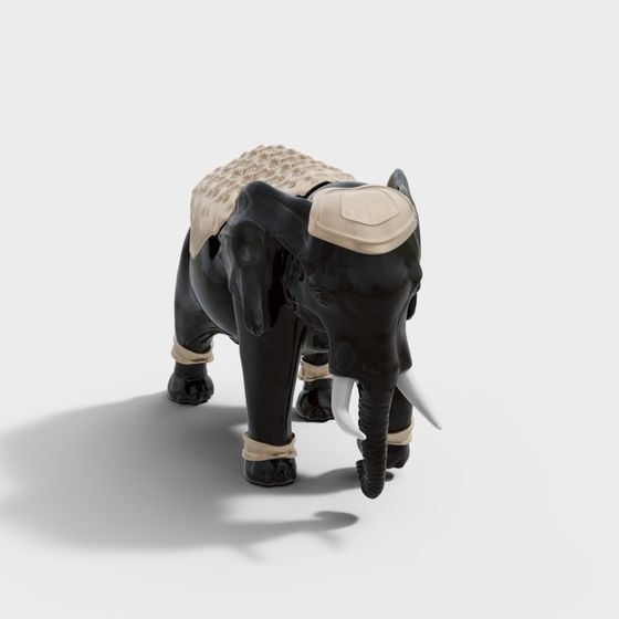 Realistic Low-Polygon Elephant 3D Model