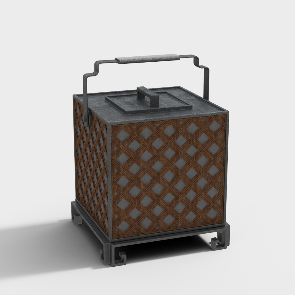 Nouvelle lampe de jardin en bambou tissée portable de style chinois