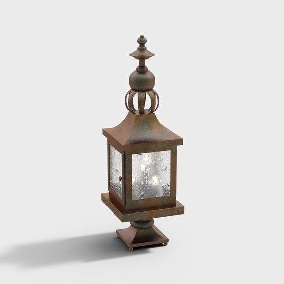 Vintage Street Lamp 3D model with Low-Polygon Design