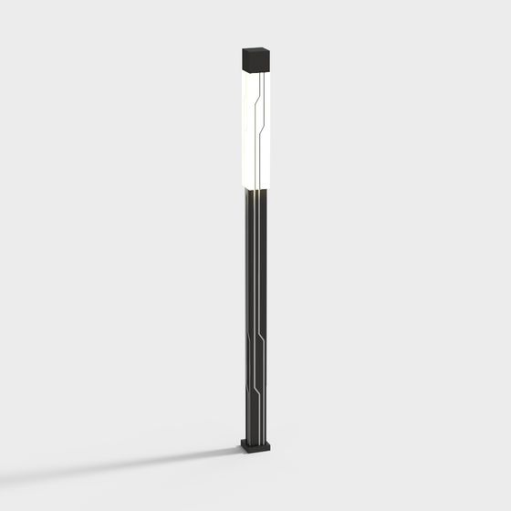 Modern Minimalist Street Lamp 3D Model