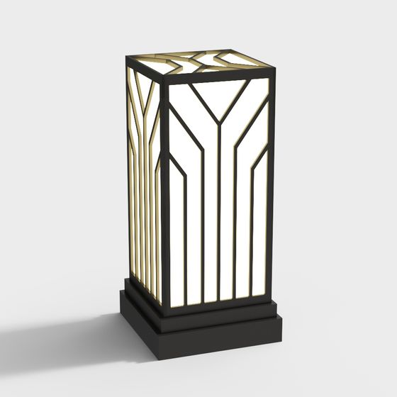 Elegant Low-Polygon Outdoor Lamp 3D model