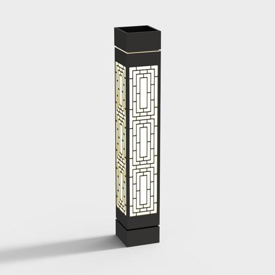 Elegant Low Poly Street Lamp 3D Model