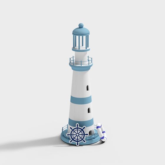 Nautical Lighthouse Beacon 3D model