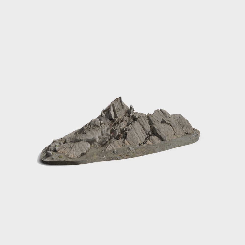 Stunning Low-Poly Rocky Mountain Peak 3D model