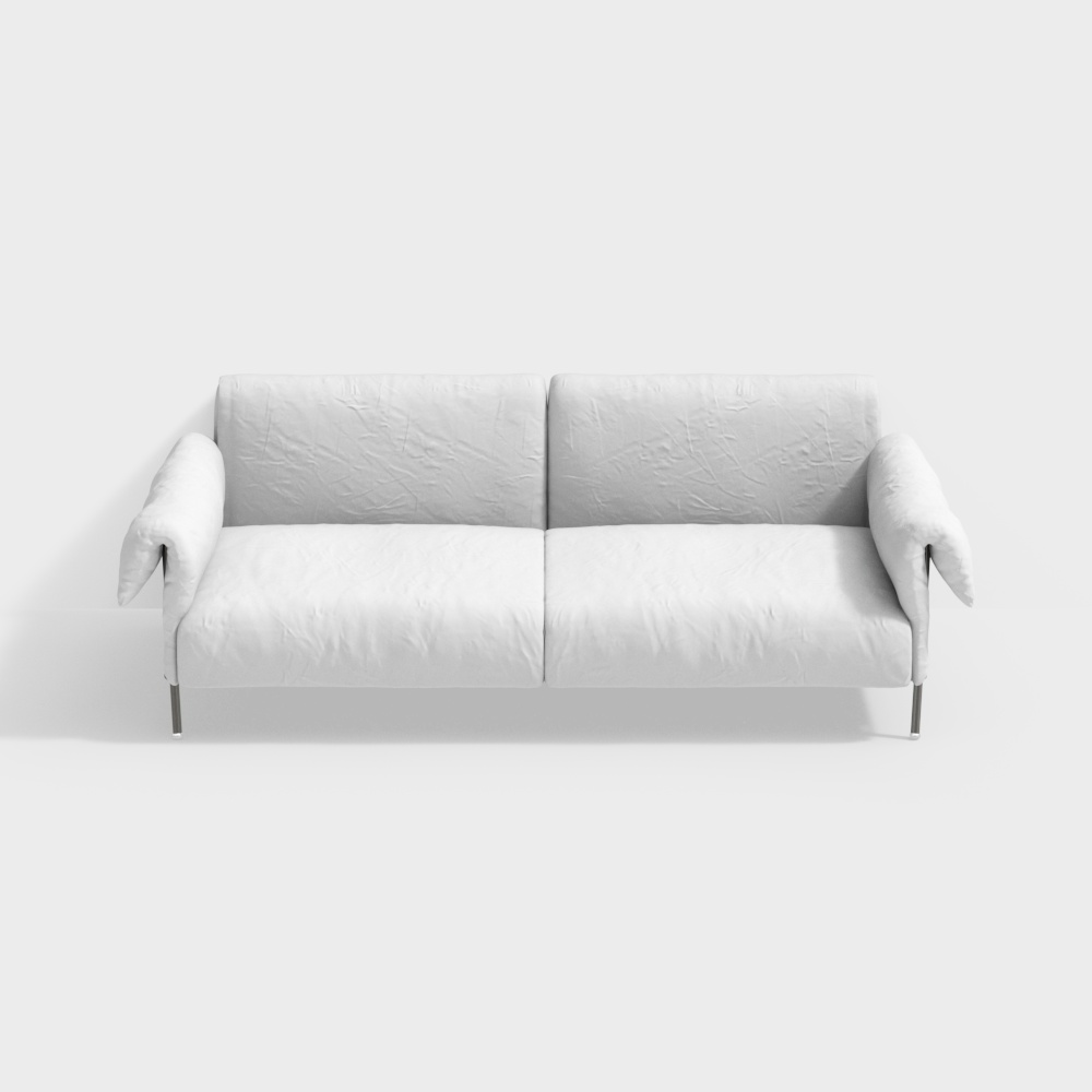 現代簡約白色多人大沙發