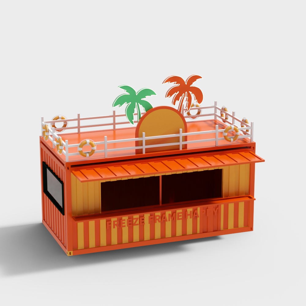 Vibrant Beach Shack 3D model