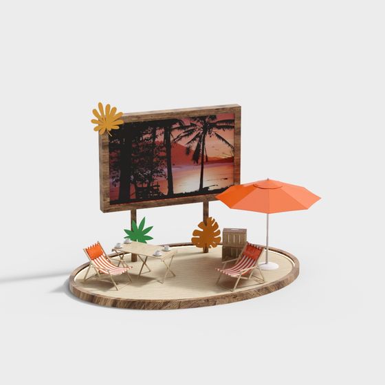 Tropical Beachside Oasis 3D model