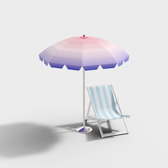 Beach Bliss 3D model for Relaxing Coastal Scenes