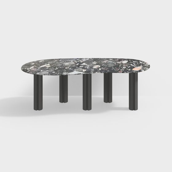 Elegant Oval Dining Table 3D model
