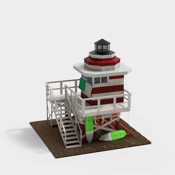 Coastal Lifeguard Tower 3D model