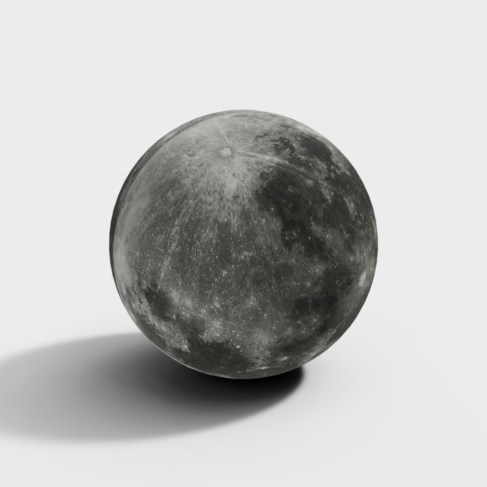 Authentic Low-Poly Moon 3D model