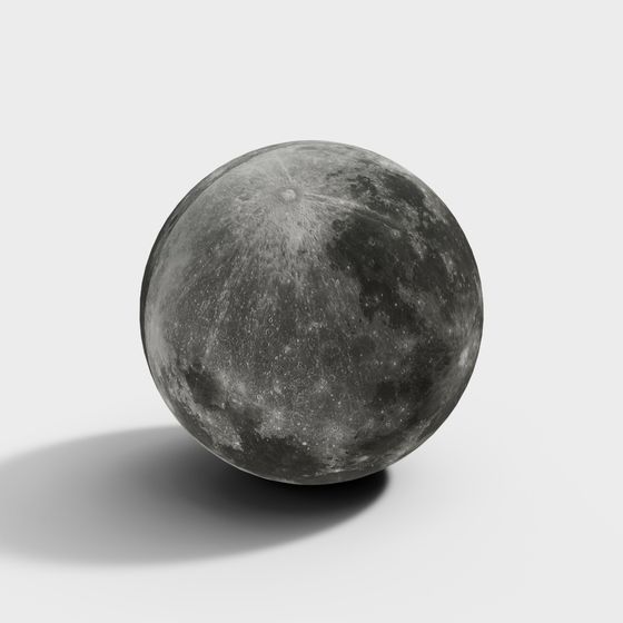 Authentic Low-Poly Moon 3D model