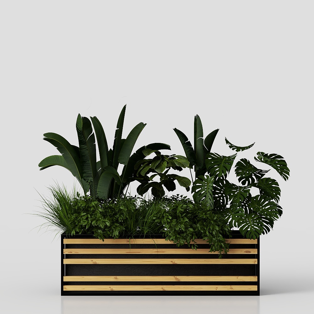 Modern balcony green plant potted plants